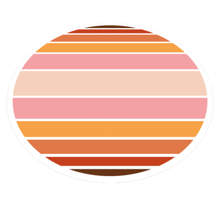 縞模様のビニールマット ストライプの楕円形デザイン - TENSTICKERS