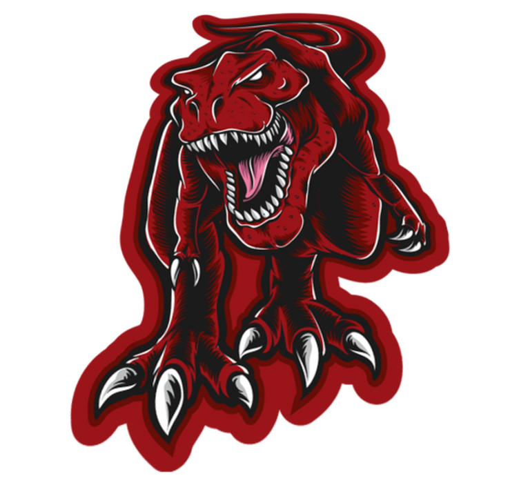 恐ろしいt-rex顔の動物の敷物 - TENSTICKERS