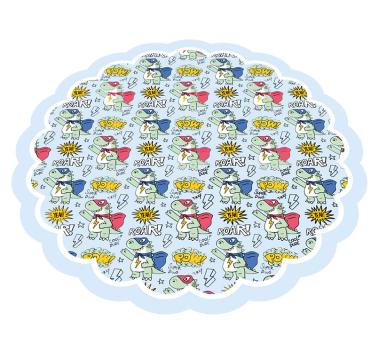 子供 ビニールマット スーパーヒーロー恐竜 - TENSTICKERS