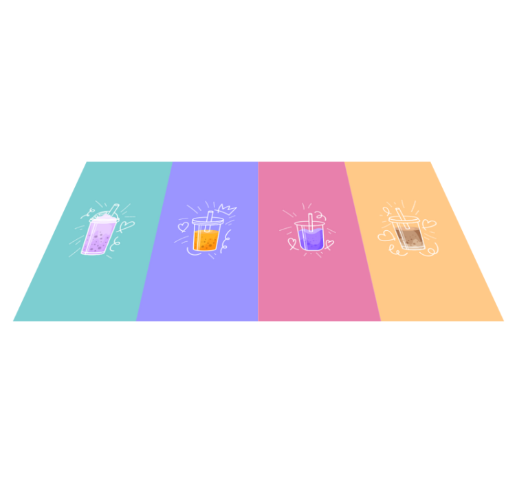 フレーズ ビニールマット 飲み物の落書きの四角 - TENSTICKERS