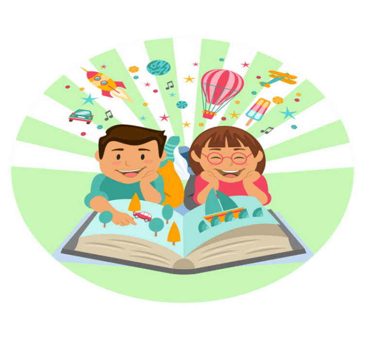 子供 ビニールマット 想像力豊かな読書 - TENSTICKERS