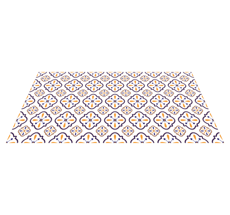 キッチン マット ビニール 花柄タイルのレプリカ - TENSTICKERS