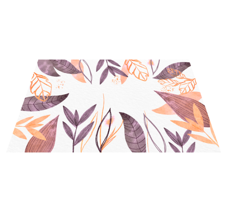 寝室 ビニールマット エレガントな葉の模様 - TENSTICKERS