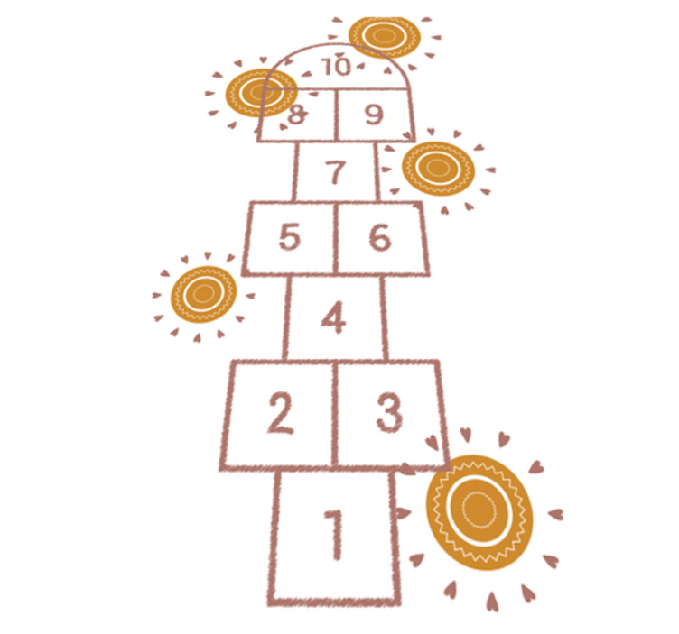 ゲーム ビニールマット 石けり遊び場 - TENSTICKERS