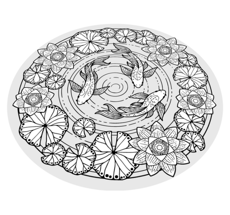 動物 ビニールマット 鯉の静けさ - TENSTICKERS