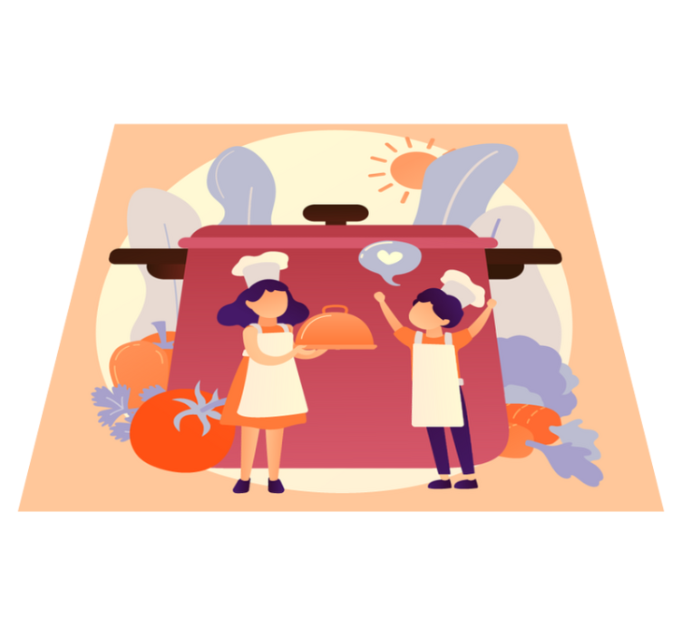 子供 ビニールマット 料理のキャラクター - TENSTICKERS