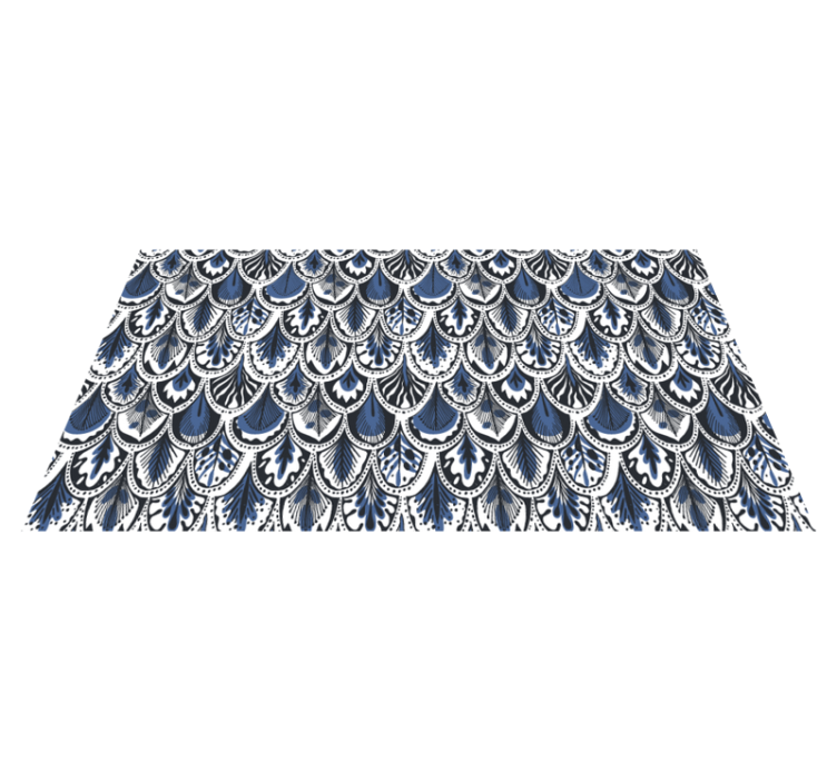 ビニール タイル カーペット 孔雀の尾の模様 - TENSTICKERS