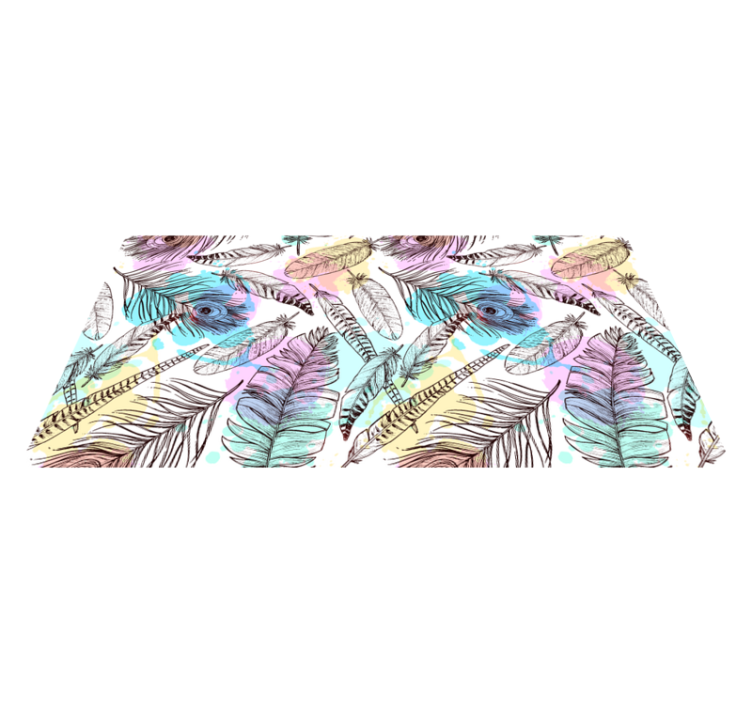 花と植物の壁画 羽根モチーフ - TENSTICKERS