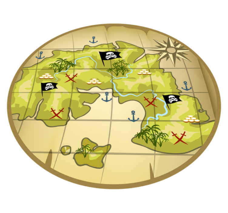 ゲーム ビニールマット 宝探しの冒険 - TENSTICKERS