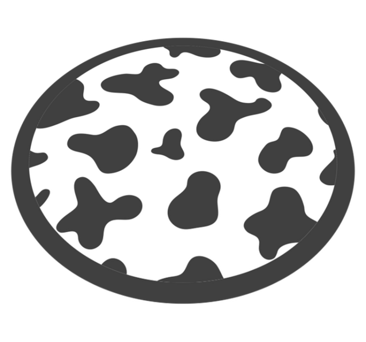 動物柄 ビニール マット 牛革の円形モチーフ - TENSTICKERS