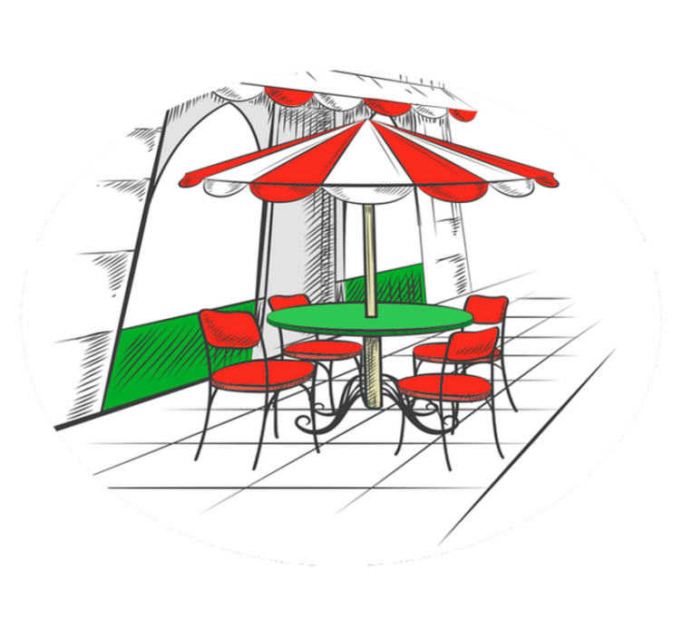 イタリアのカフェキッチンビニールラグ - TENSTICKERS