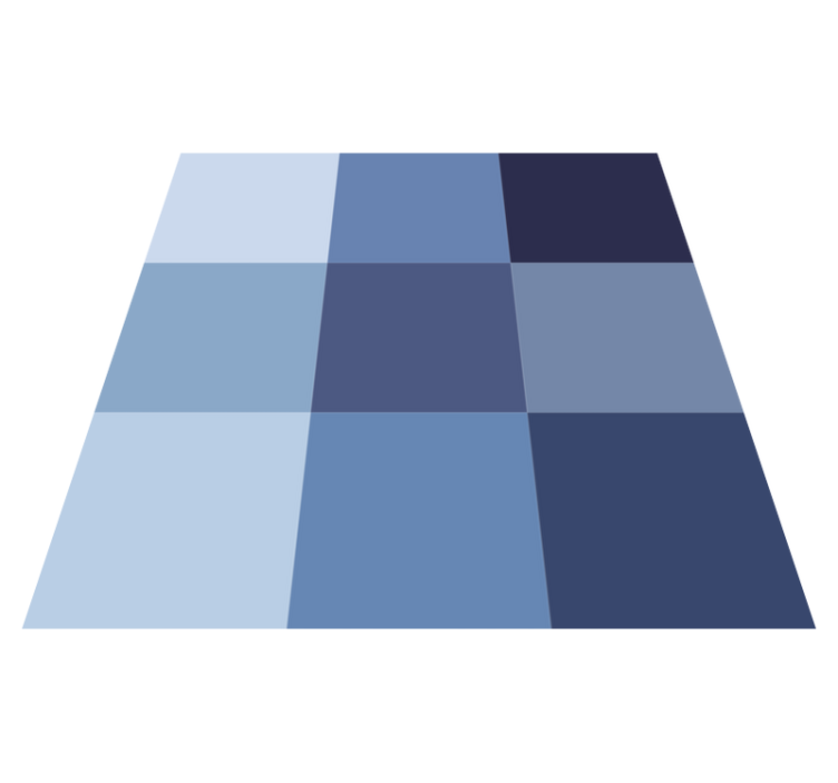 幾何学的な ビニールマット 青いチェック柄 - TENSTICKERS