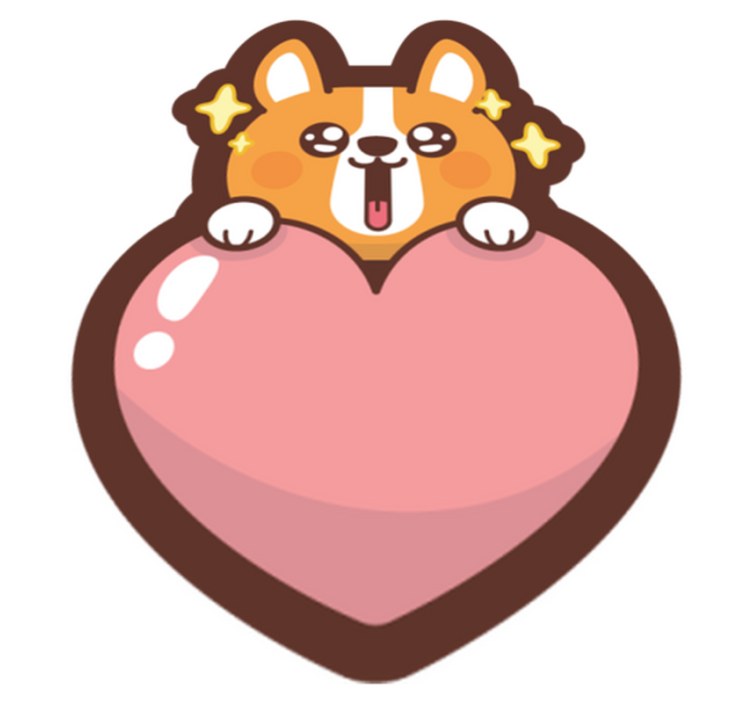 壁画 モアチルドレン コーギーのハートのイラスト - TENSTICKERS