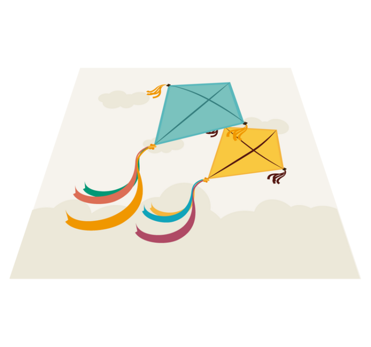 子供 ビニールマット 凧揚げのイラスト - TENSTICKERS