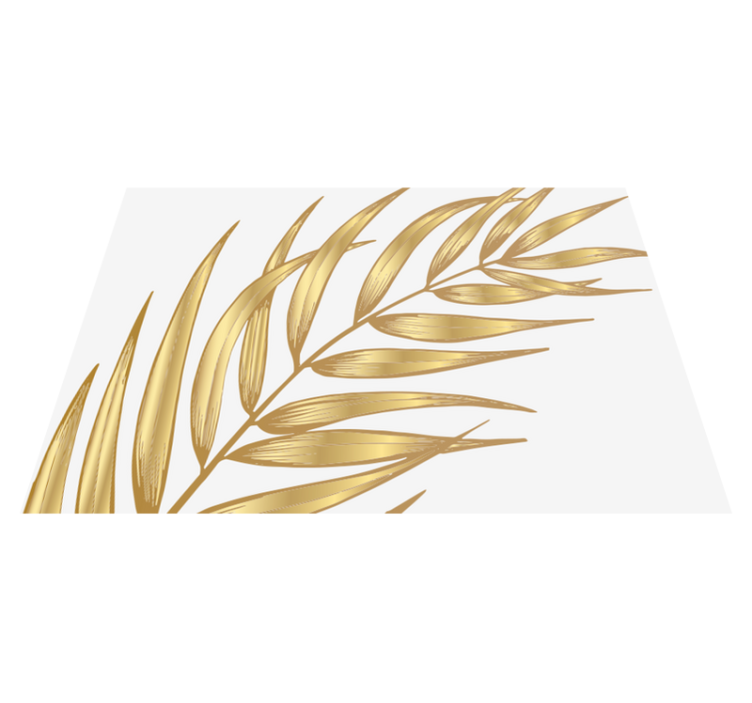 ゴールドのヤシの葉の花の敷物 - TENSTICKERS