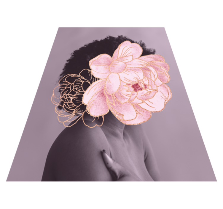 牡丹人花柄ビニール絨毯 - TENSTICKERS