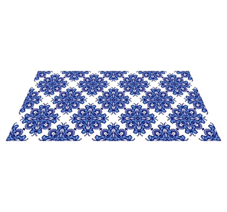 モザイク ビニールマット 複雑な青の模様 - TENSTICKERS