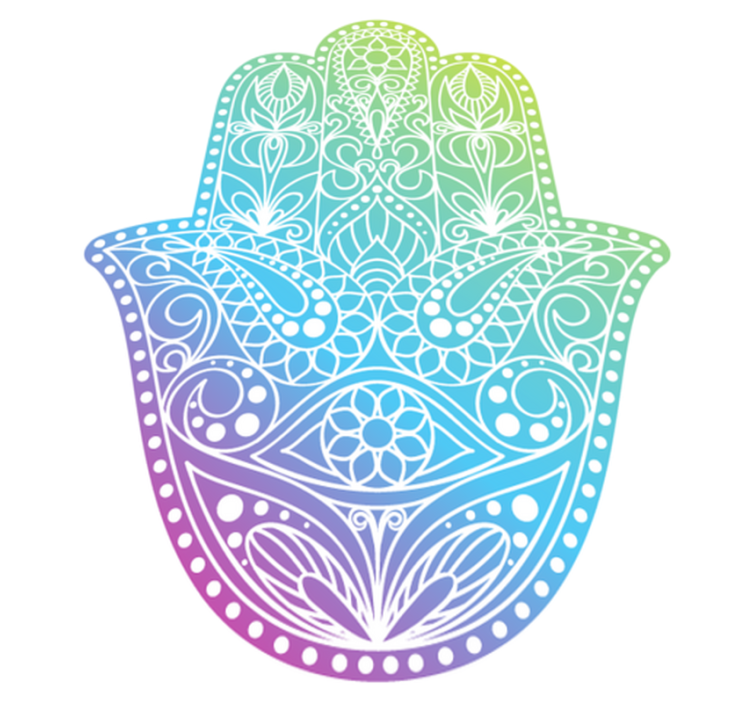 マンダラ ビニールマット フィンガーグラデーションのハンドオブファティマ - TENSTICKERS