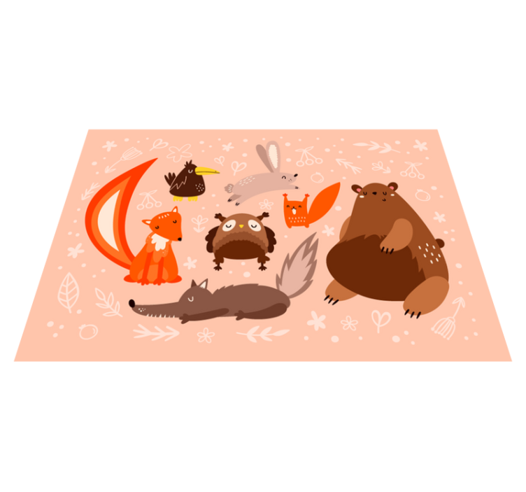 保育園 ビニールマット 愛らしい動物たち - TENSTICKERS