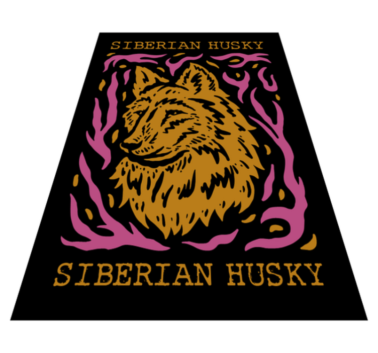 動物 ビニールマット シベリアンハスキーのポートレート - TENSTICKERS