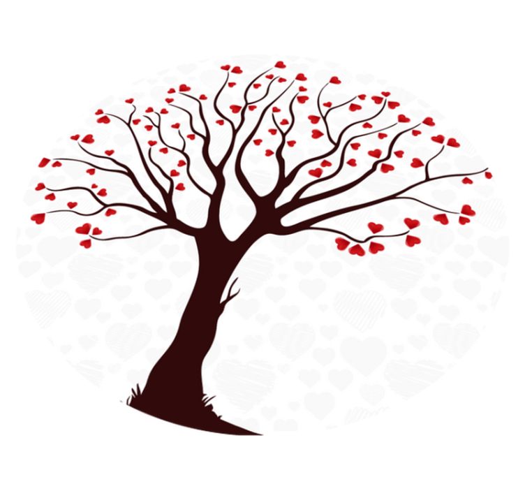 大きなロマンチックな木の自然ビニールラグ - TENSTICKERS