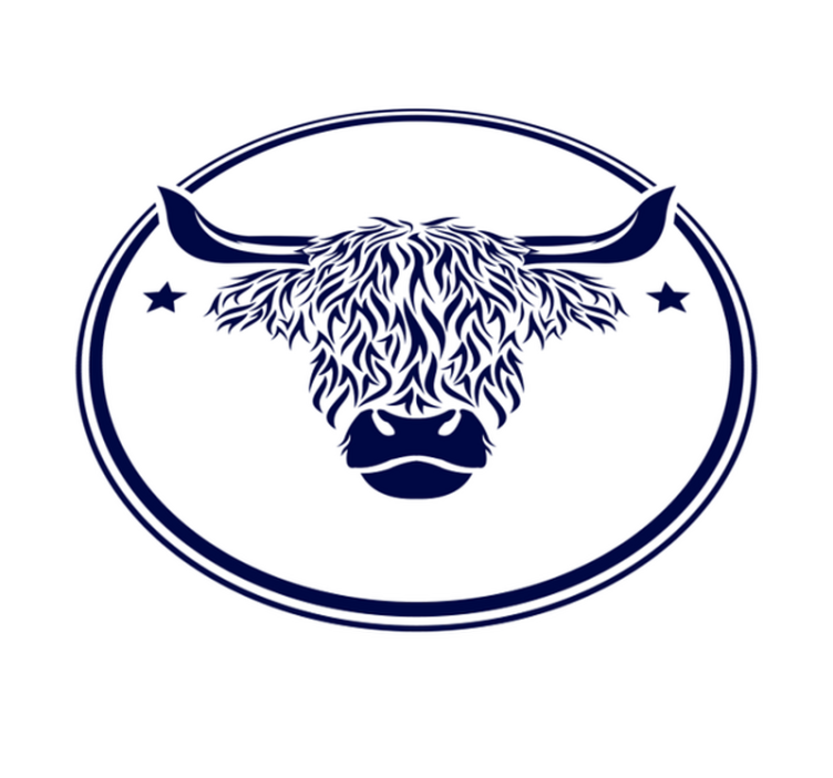 動物 ビニールマット ハイランドカウエンブレム - TENSTICKERS