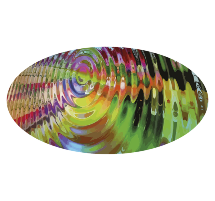 その他のテクスチャーの壁画カラフルな波紋模様 - TENSTICKERS