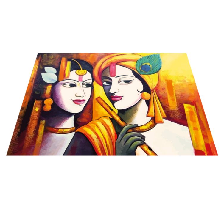 リビングルーム ビニールマット 文化のエッセンス - TENSTICKERS