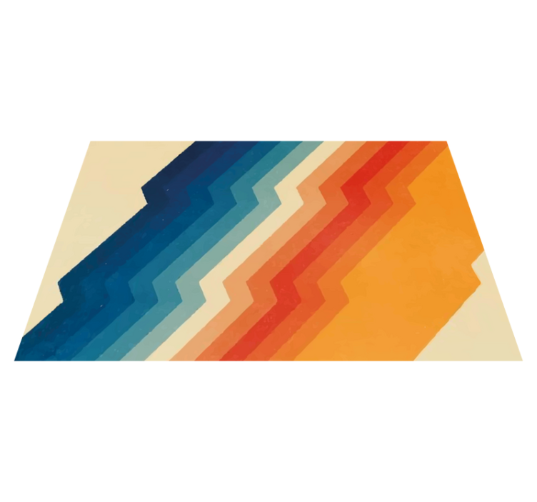 70年代の稲妻模様のストライプカーペット - TENSTICKERS