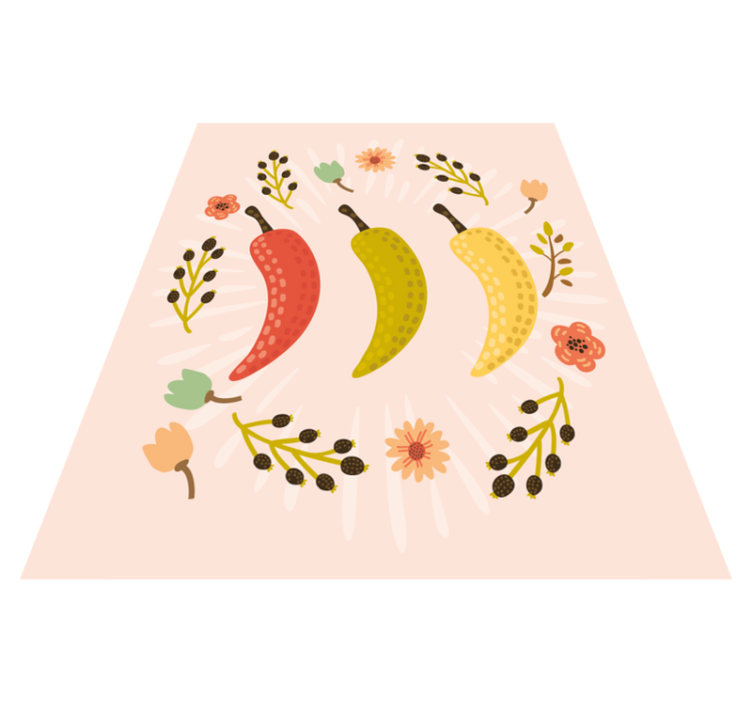 キッチン マット ビニール カラフルな唐辛子 - TENSTICKERS