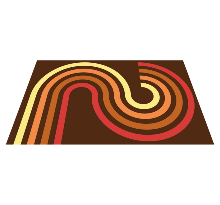 70年代のポップヴィンテージ長方形ヴィンテージラグ - TENSTICKERS