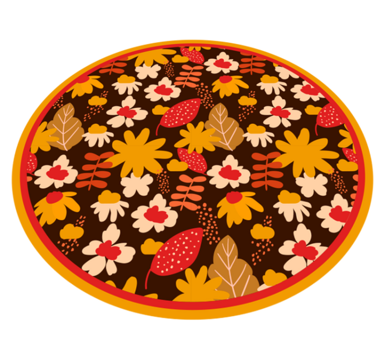 70年代のポップフラワーパワーヴィンテージラグ - TENSTICKERS