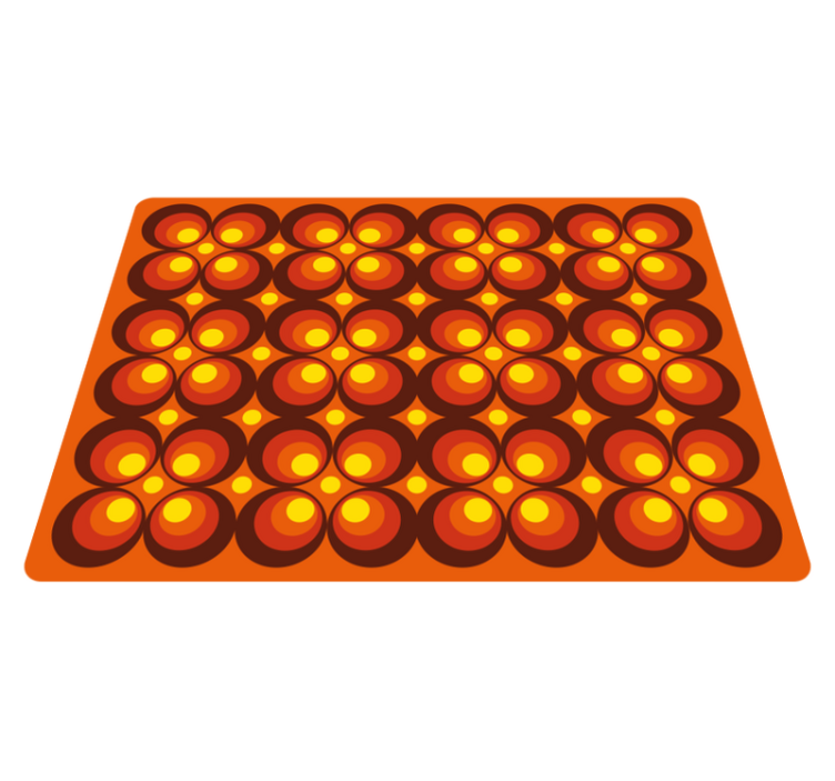 70年代のポップイエローサークルヴィンテージラグ - TENSTICKERS