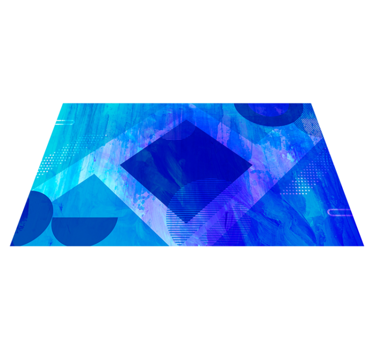 ミニマリスト ビニールマット 青い幾何学模様 - TENSTICKERS
