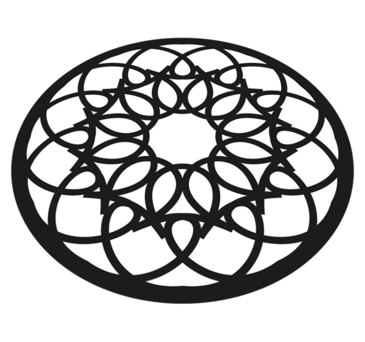 マンダラ ビニールマット 精緻な黒い模様 - TENSTICKERS