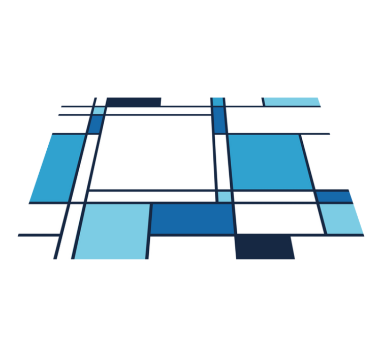 北欧スタイルの青い正方形北欧のビニールラグ - TENSTICKERS