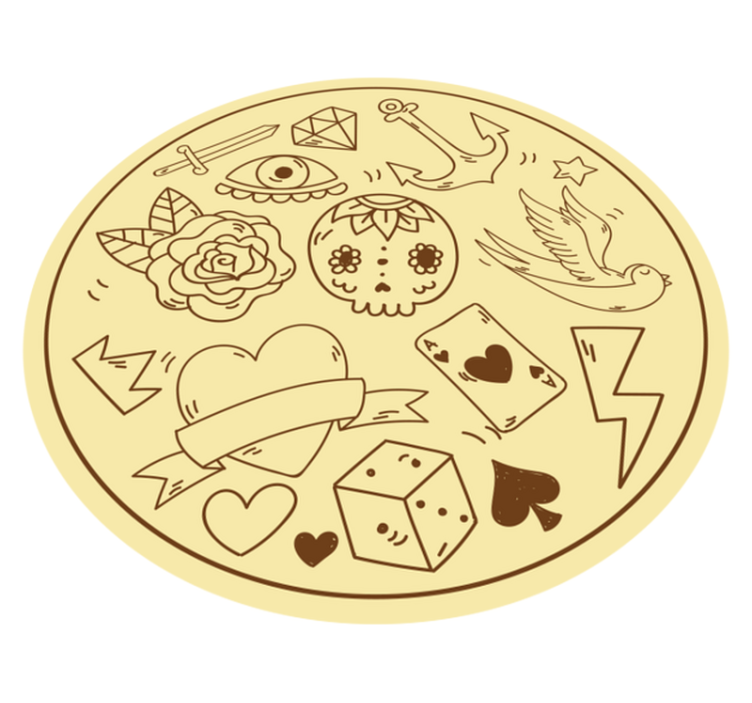 十代の若者たち ビニルマット タトゥーシンボル - TENSTICKERS