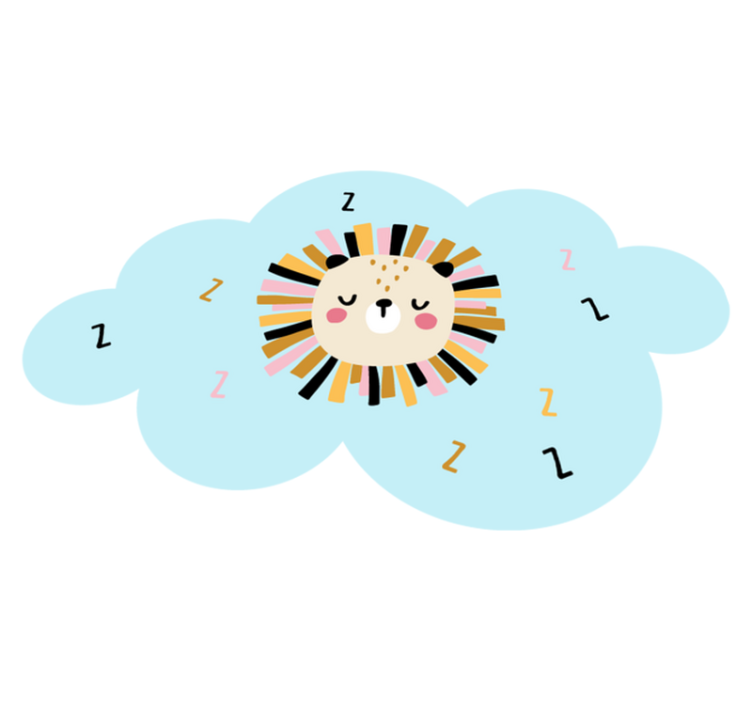 子供 ビニールマット 眠るライオンの雲 - TENSTICKERS