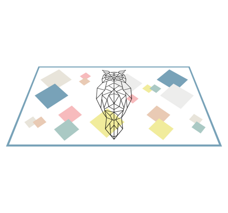 現代のビニールマット折り紙フクロウ形 - TENSTICKERS