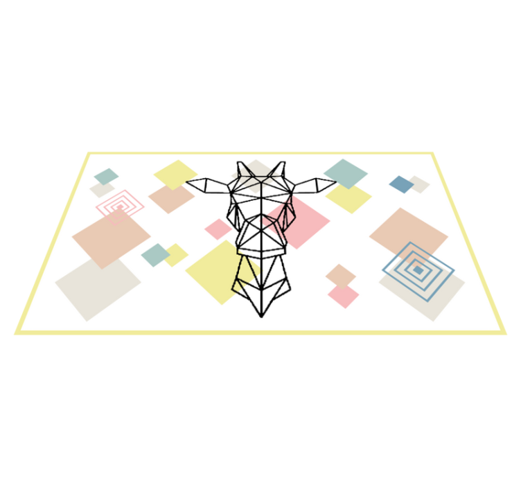 十代の若者たち ビニルマット 抽象折り紙のキリン - TENSTICKERS