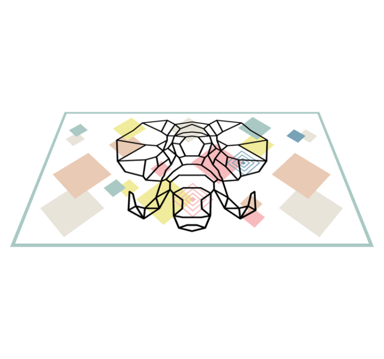 現代のビニールマット折り紙の象の頭 - TENSTICKERS