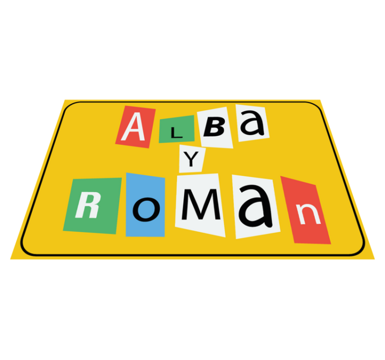 名前 ビニールマット カップルのパズルピース - TENSTICKERS