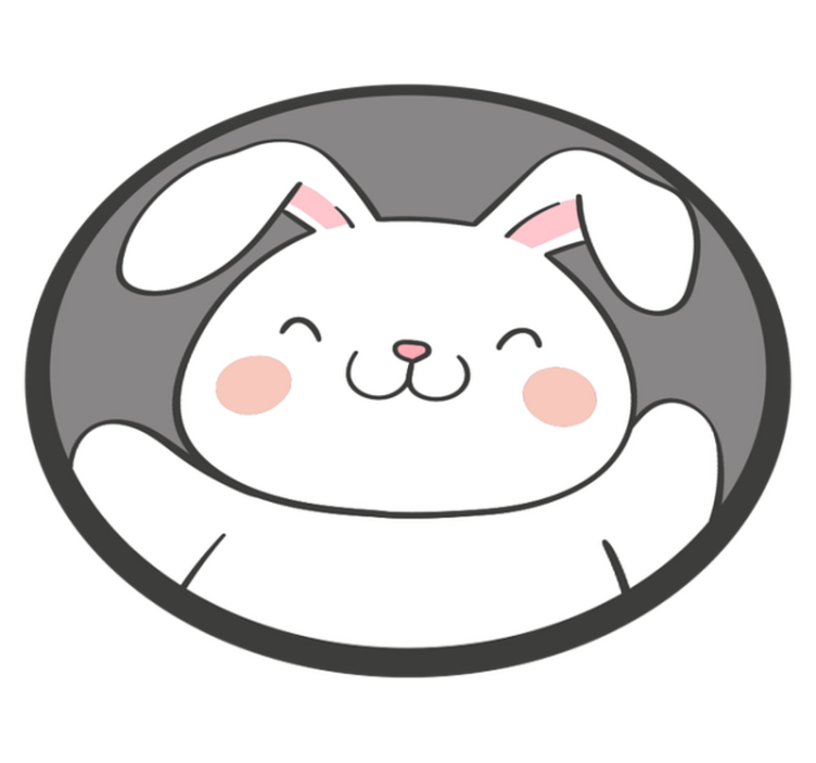 子供 ビニールマット ホワイトバニーデザイン - TENSTICKERS