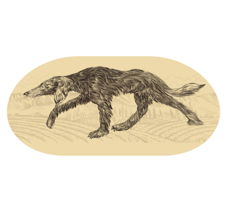 動物 ビニールマット 優雅な犬のシルエット - TENSTICKERS