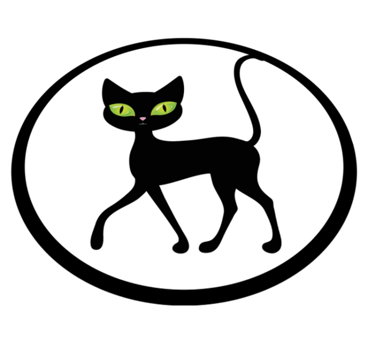 動物 ビニールマット 魅力的な黒猫 - TENSTICKERS