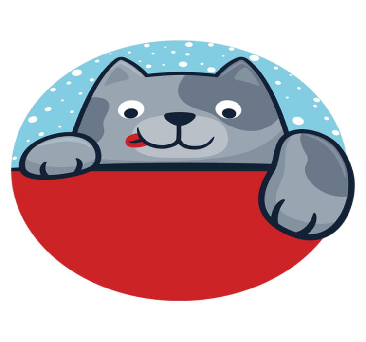動物 ビニールマット 魅力的な猫のイラスト - TENSTICKERS