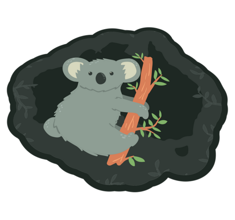 小枝の動物の敷物で身も凍るコアラ - TENSTICKERS