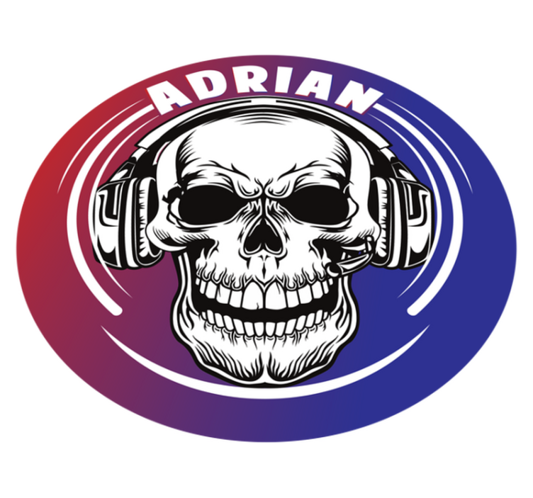 十代の若者たち ビニルマット カスタムスカルヘッドフォン - TENSTICKERS