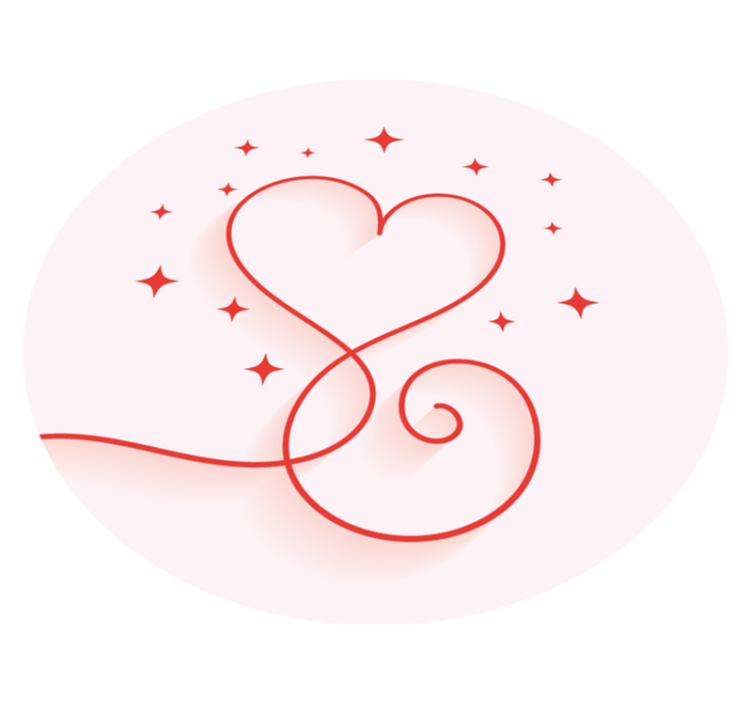 寝室 ビニールマット ハート渦模様 - TENSTICKERS