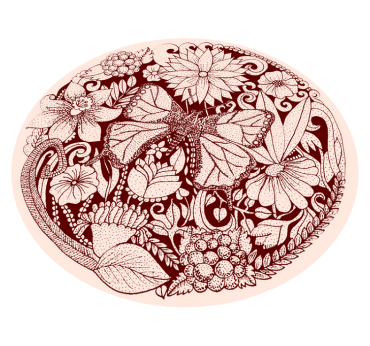 花と植物の壁画 繊細な翼のデザイン - TENSTICKERS